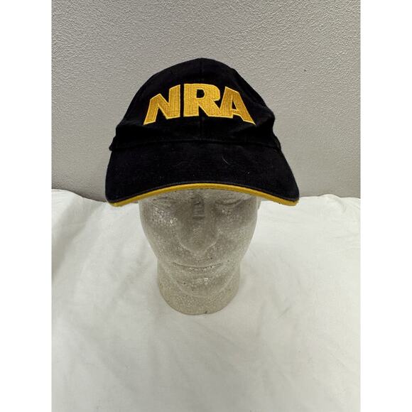 Unbranded NRA Baseball Hat Black Yellow American Flag Embroidered Adjustable Cap - Picture 1 of 7